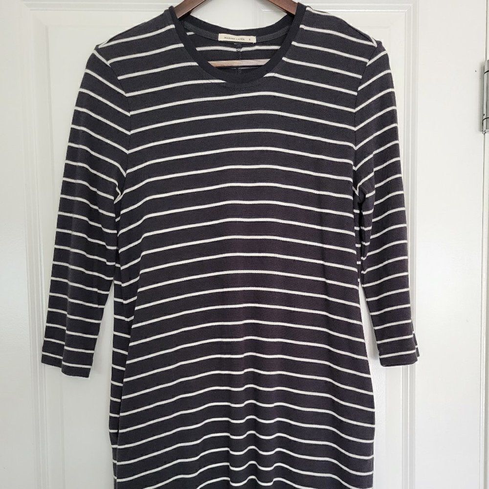 MARINE LAYER SIZE S GRAY and WHITE Stripe Dress